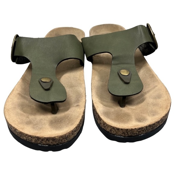 CL by Laundry Thong Side Buckle Cork Wedge Sandals Size 8.5 40 - Picture 2 of 6